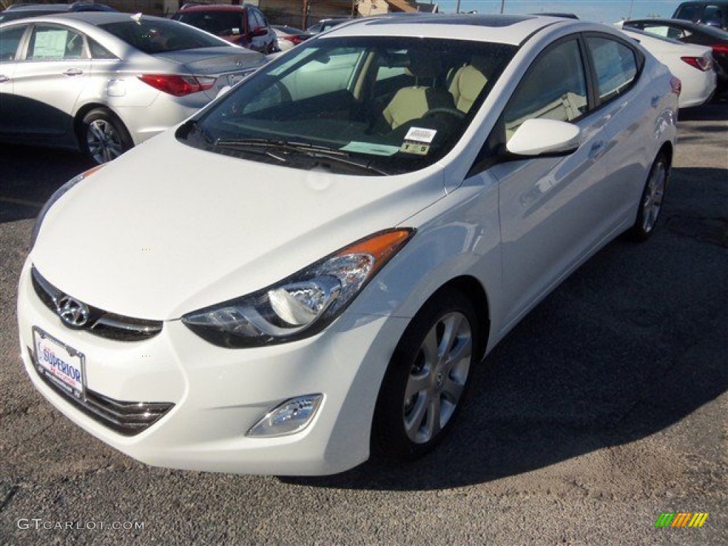 2013 Elantra Limited - Shimmering White / Beige photo #2