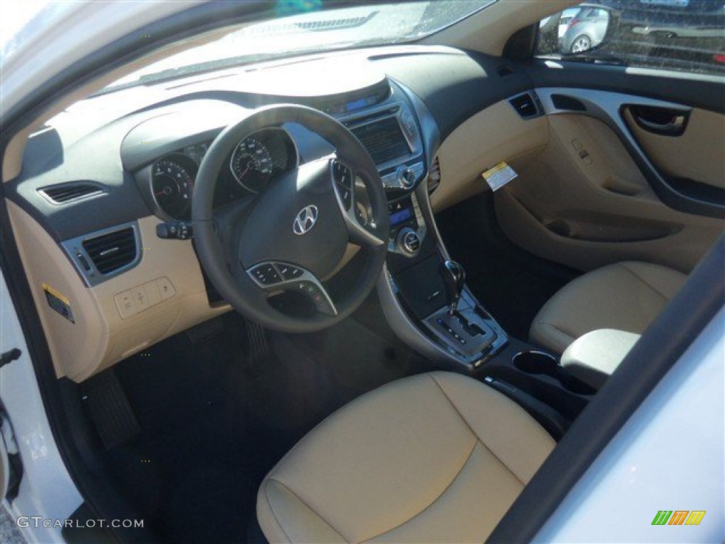 2013 Elantra Limited - Shimmering White / Beige photo #11