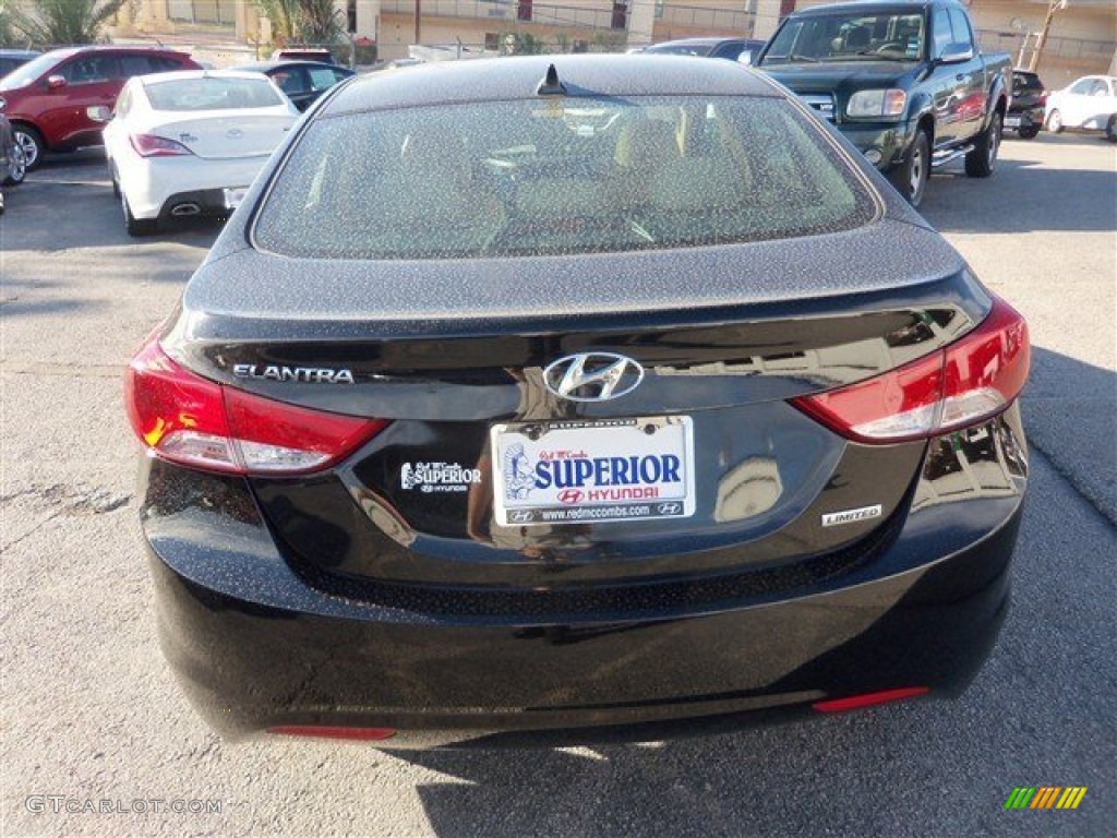 2013 Elantra Limited - Midnight Black / Beige photo #8