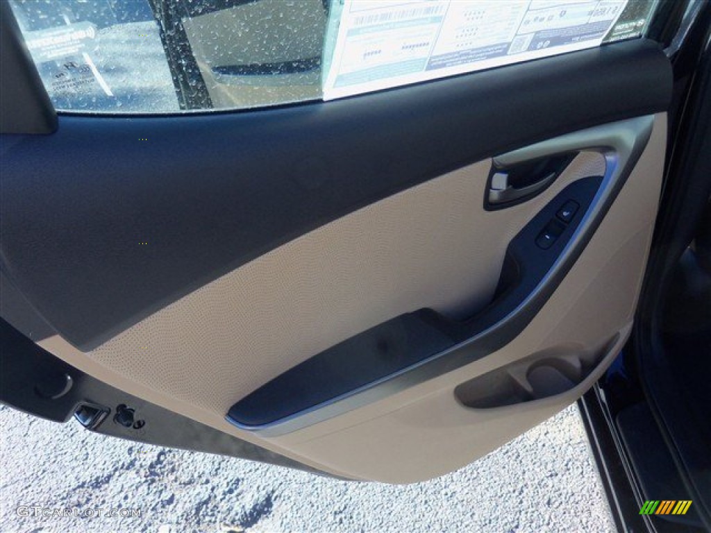 2013 Elantra Limited - Midnight Black / Beige photo #13
