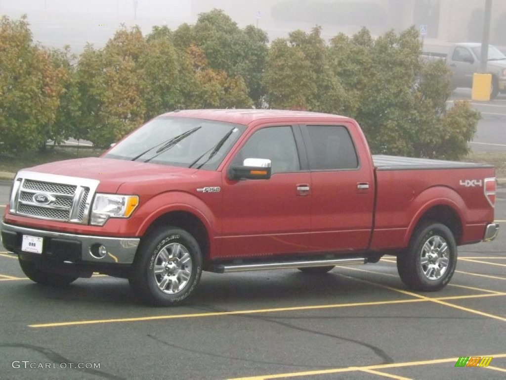 2010 F150 Lariat SuperCrew 4x4 - Red Candy Metallic / Medium Stone photo #1