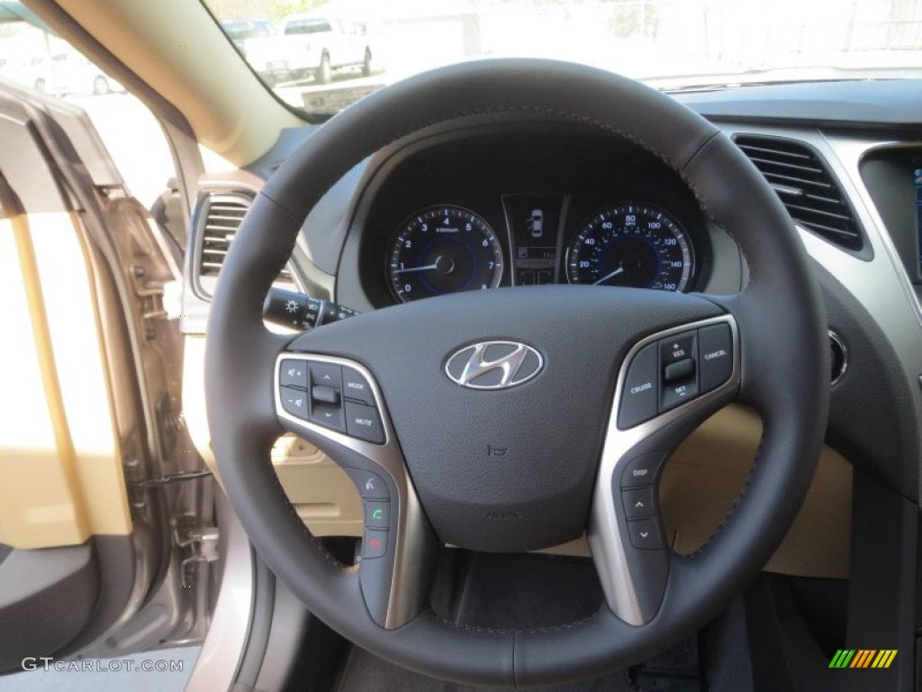 2013 Hyundai Azera Standard Azera Model Camel Steering Wheel Photo #76892802