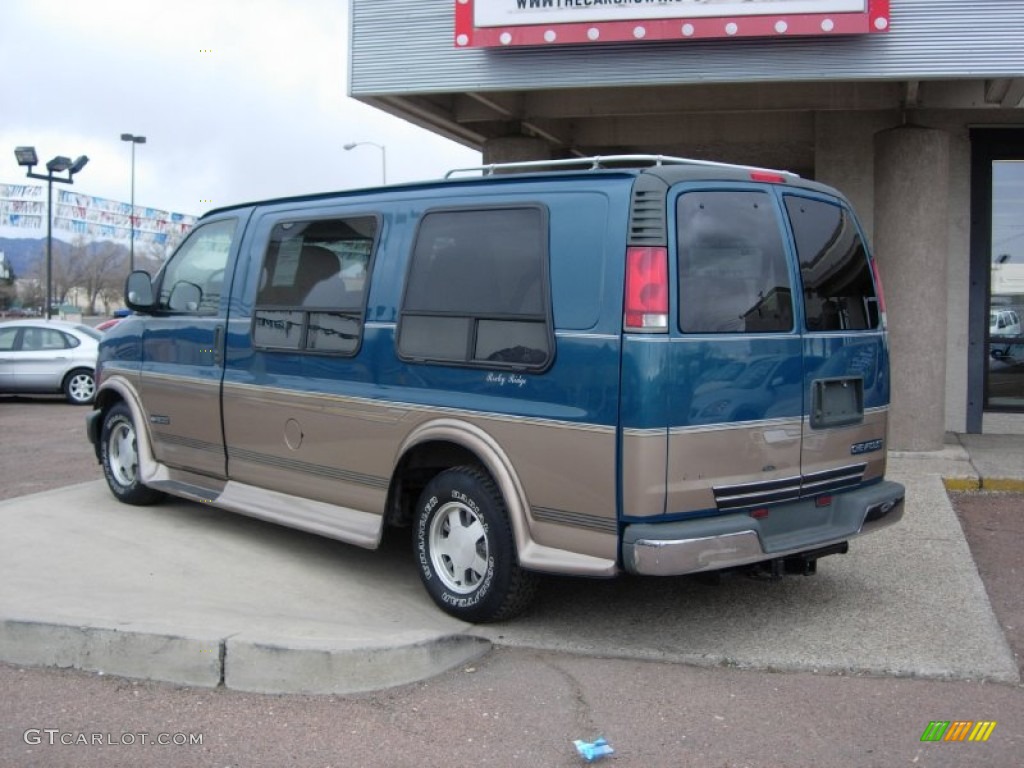 Light Stellar Blue Metallic 1997 Chevrolet Chevy Van G1500 Passenger Conversion Exterior Photo #76894608