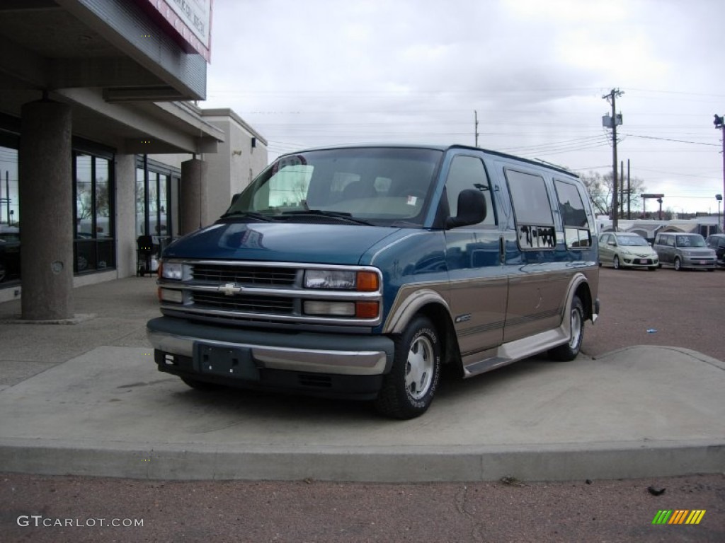 1997 Chevy Van G1500 Passenger Conversion - Light Stellar Blue Metallic / Neutral Beige photo #21