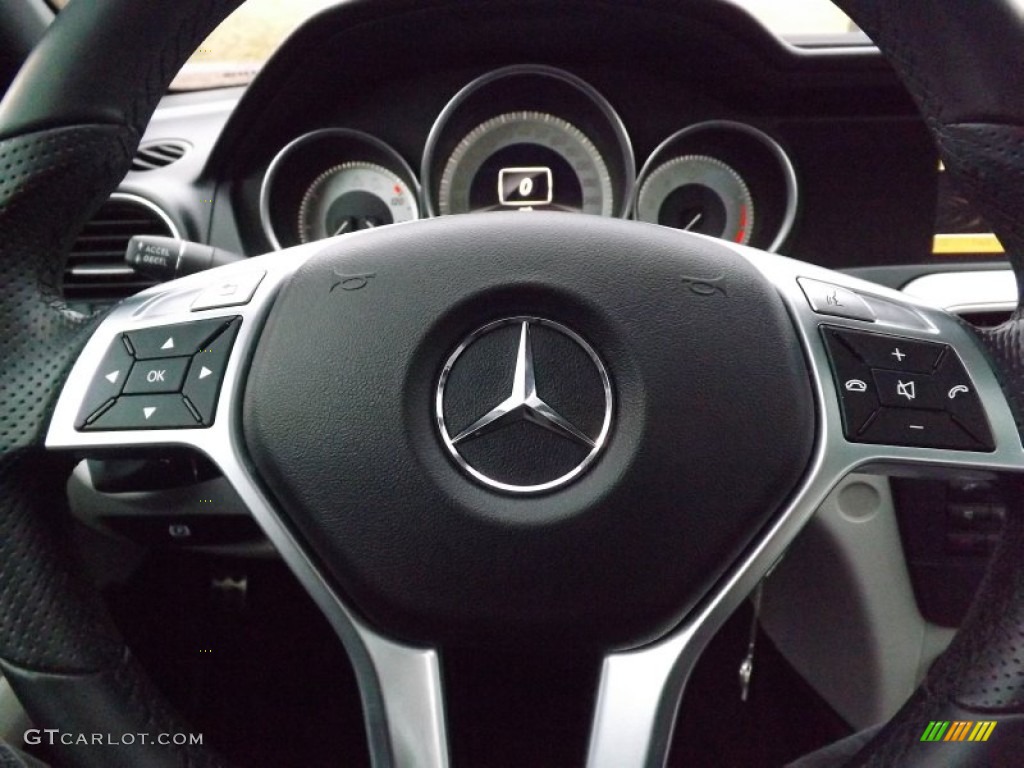 2012 Mercedes-Benz C 250 Sport Ash Steering Wheel Photo #76895218