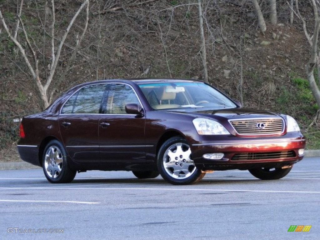 2003 LS 430 Sedan - Black Cherry Pearl / Ivory photo #4