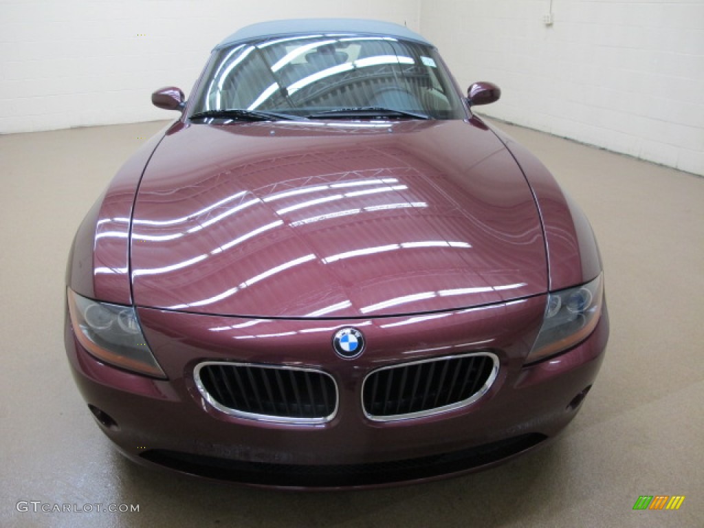 2004 Z4 2.5i Roadster - Merlot Red Metallic / Beige photo #2