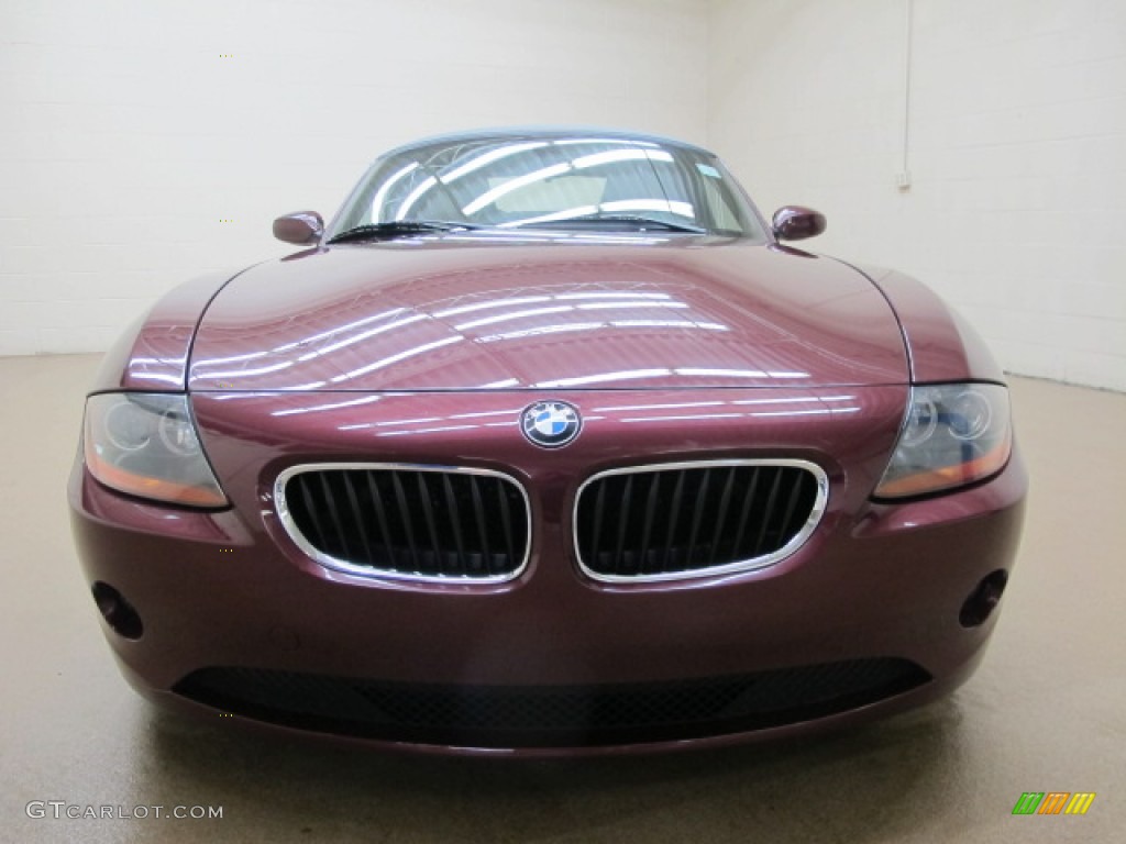 2004 Z4 2.5i Roadster - Merlot Red Metallic / Beige photo #3