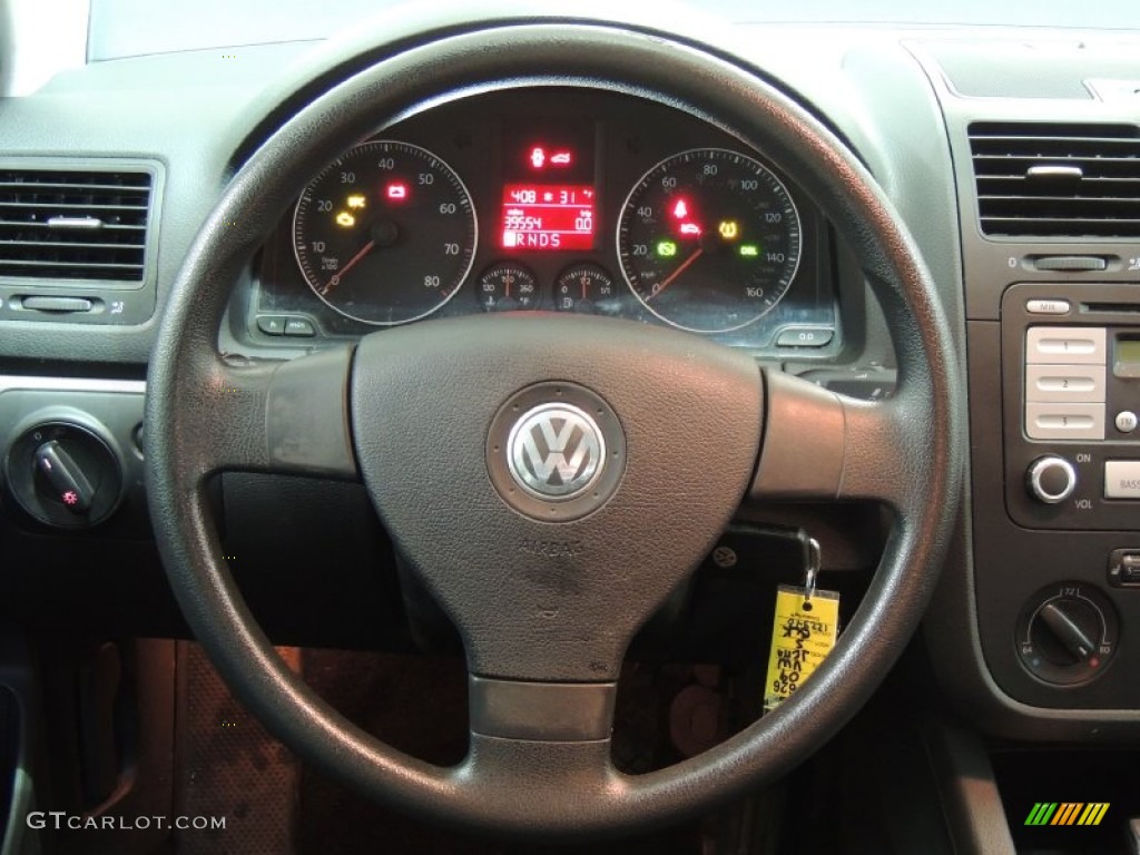 2009 Volkswagen Jetta S Sedan Anthracite Steering Wheel Photo #76897725