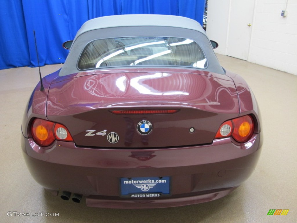 2004 Z4 2.5i Roadster - Merlot Red Metallic / Beige photo #7