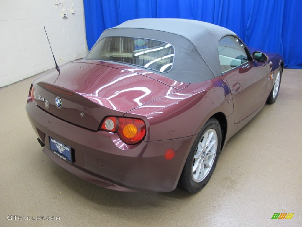 2004 Z4 2.5i Roadster - Merlot Red Metallic / Beige photo #9