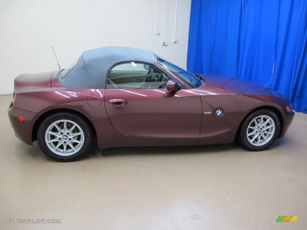 2004 Z4 2.5i Roadster - Merlot Red Metallic / Beige photo #10