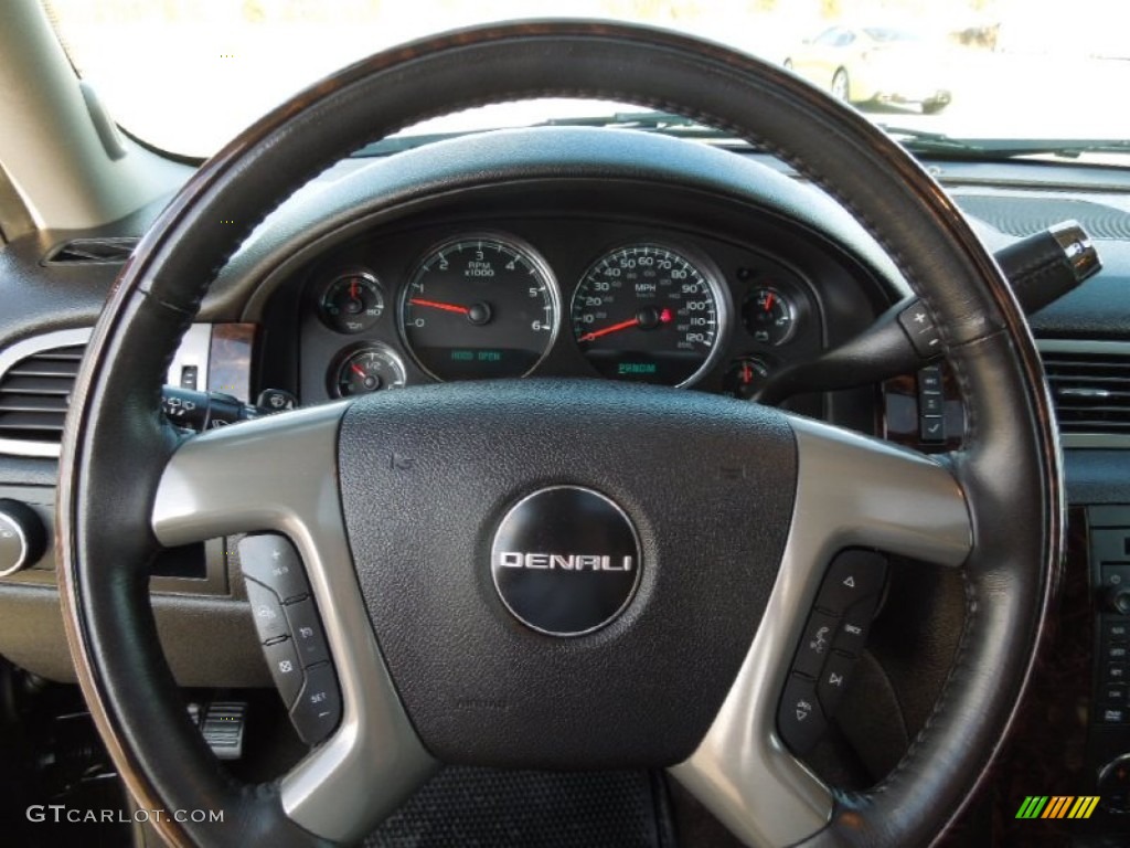 2010 GMC Yukon XL Denali AWD Ebony Steering Wheel Photo #76898211