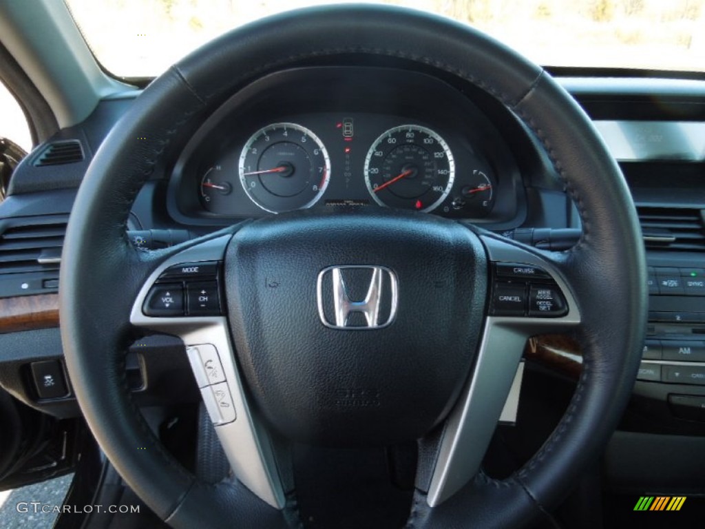 2011 Honda Accord EX-L V6 Sedan Black Steering Wheel Photo #76899804