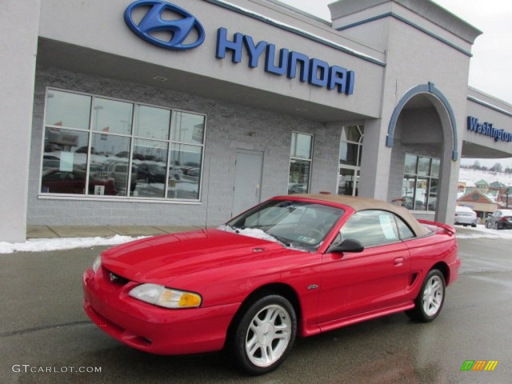 1998 Vermillion Red Ford Mustang Gt Convertible 76873657 Gtcarlot Vermillion Red Ford Mustang Gt Convertible