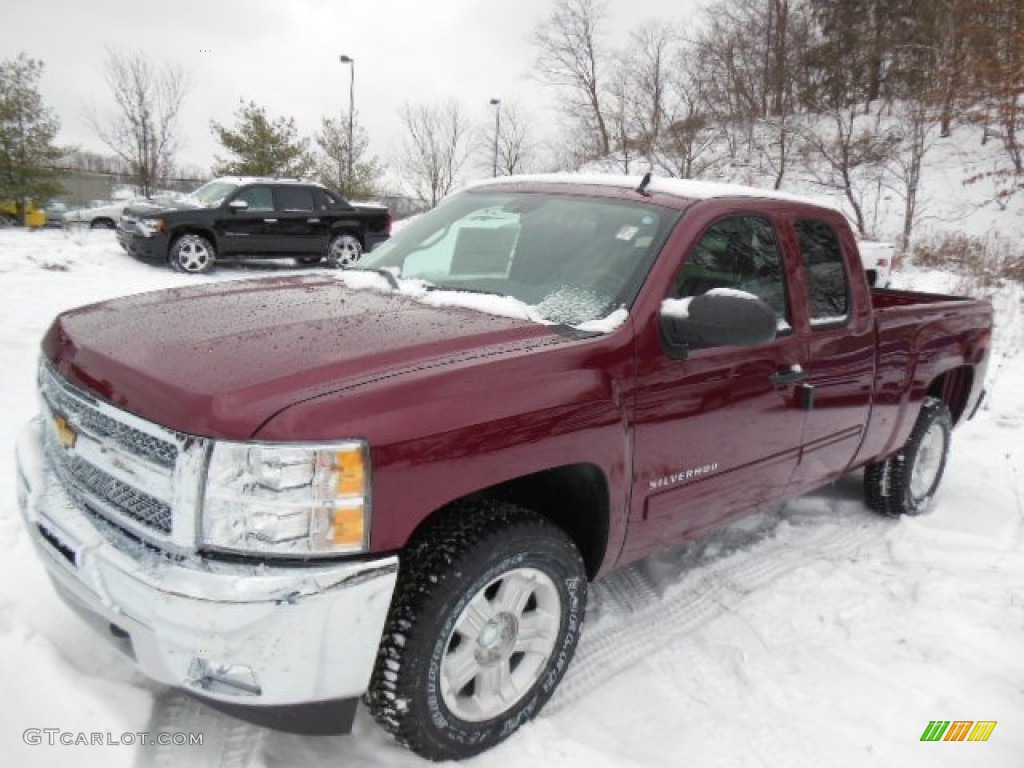 2013 Silverado 1500 LT Extended Cab 4x4 - Deep Ruby Metallic / Ebony photo #4