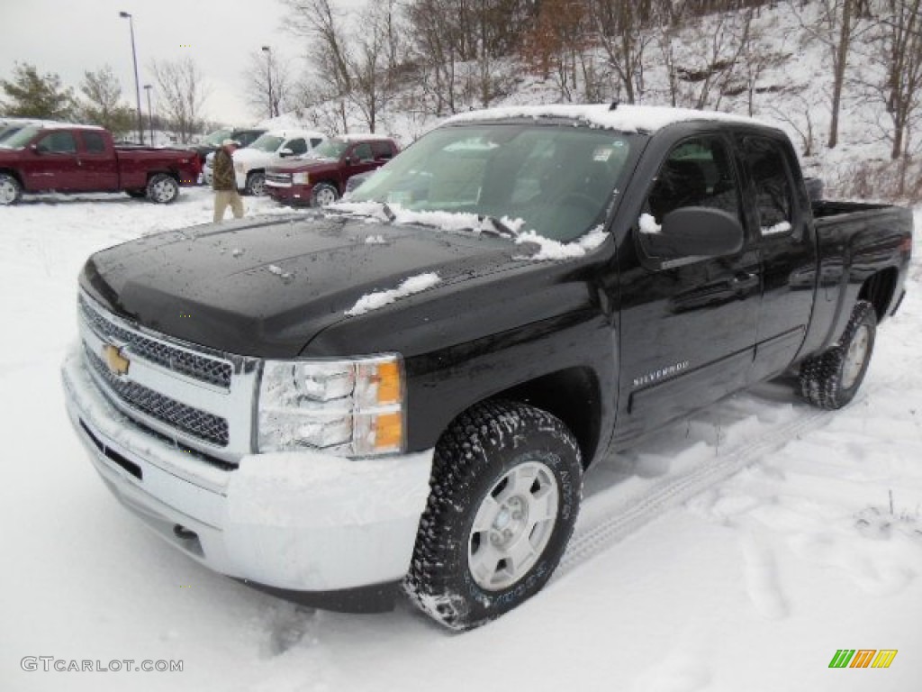 Black 2013 Chevrolet Silverado 1500 LT Extended Cab 4x4 Exterior Photo #76901365