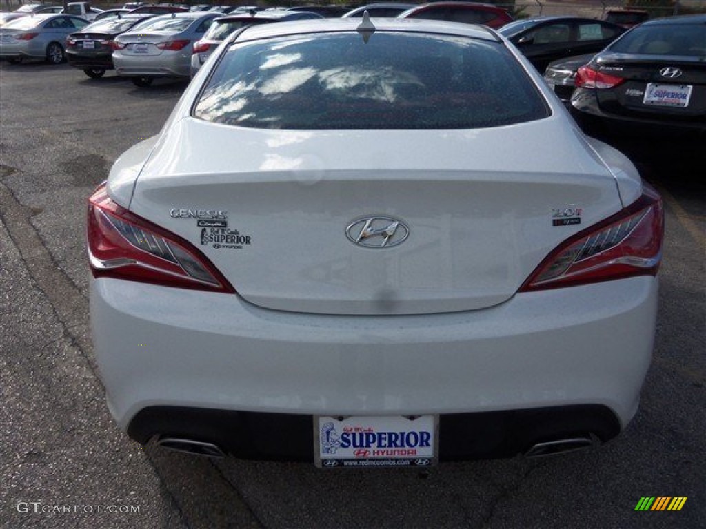 2013 Genesis Coupe 2.0T R-Spec - White Satin Pearl / Red Leather/Red Cloth photo #6