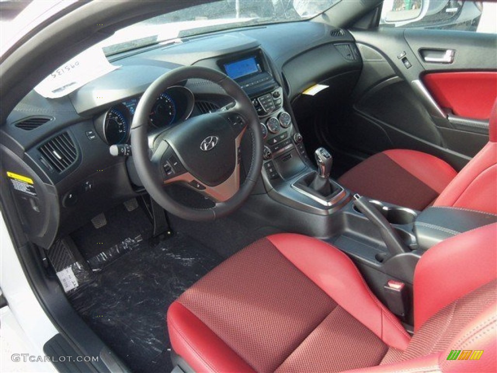 Red Leather Red Cloth Interior 2013 Hyundai Genesis Coupe