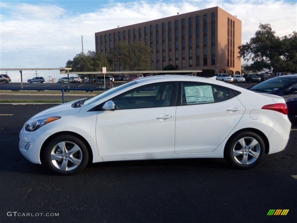 2013 Elantra GLS - Shimmering White / Beige photo #4