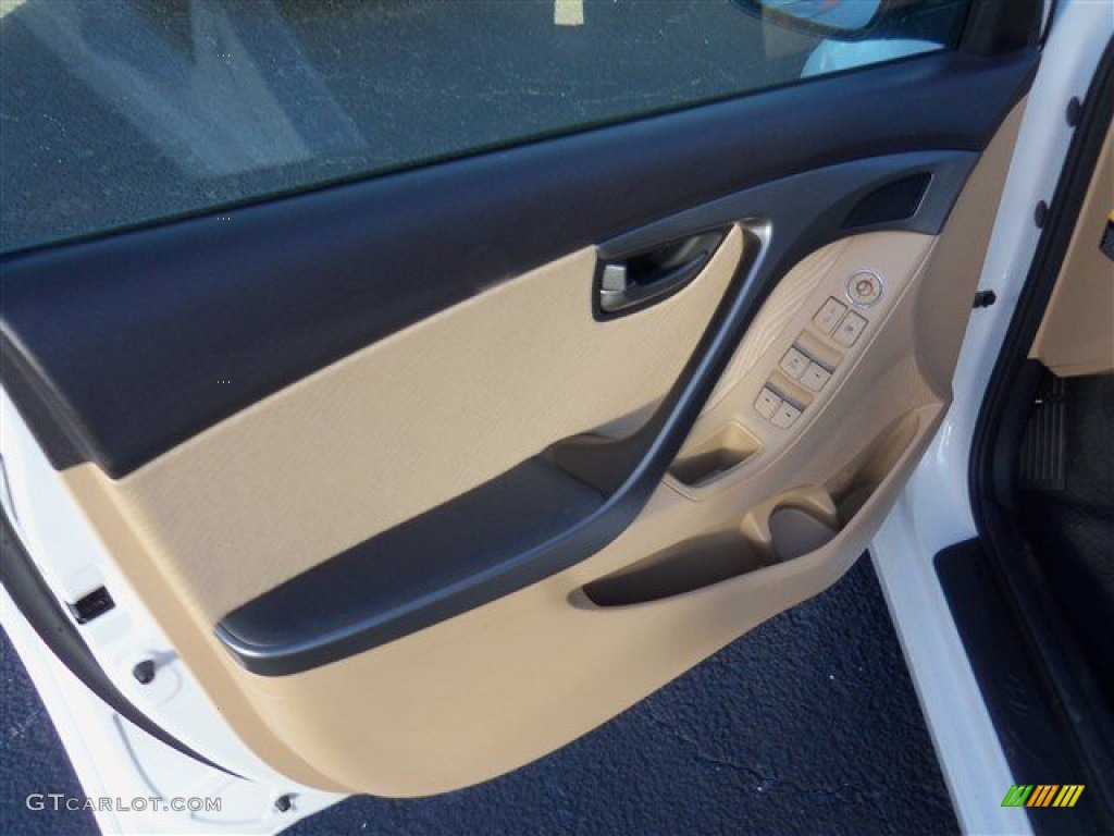 2013 Elantra GLS - Shimmering White / Beige photo #7
