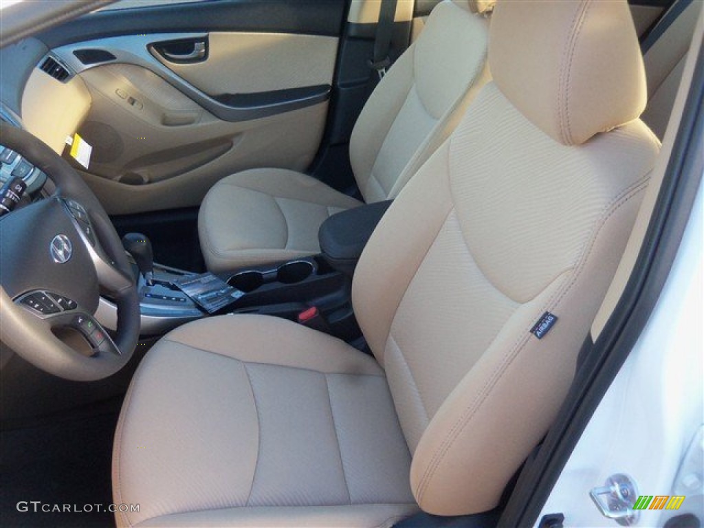 2013 Elantra GLS - Shimmering White / Beige photo #9