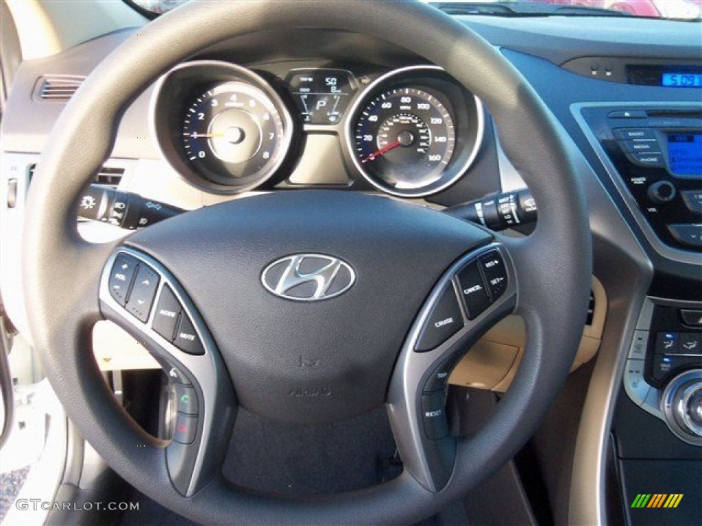 2013 Elantra GLS - Shimmering White / Beige photo #12