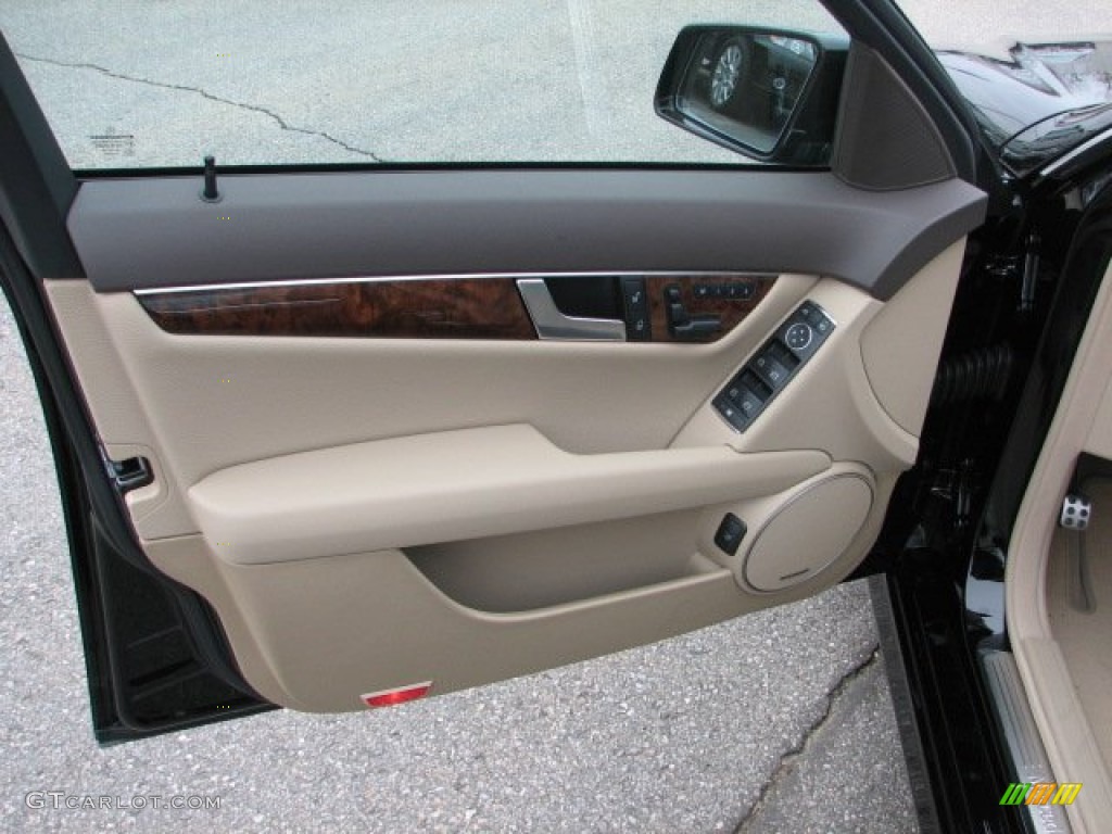 2012 Mercedes-Benz C 300 Sport 4Matic Almond Beige/Mocha Door Panel Photo #76903416