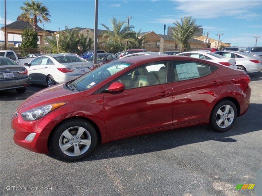 2013 Elantra GLS - Sparkling Ruby / Beige photo #4