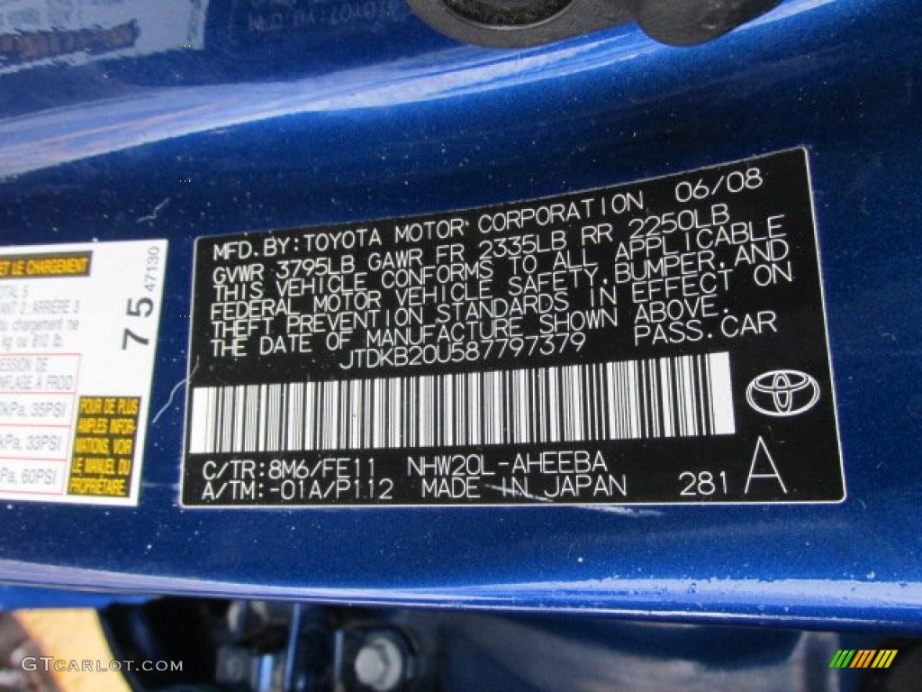 2008 Prius Hybrid - Spectra Blue Mica / Gray photo #19