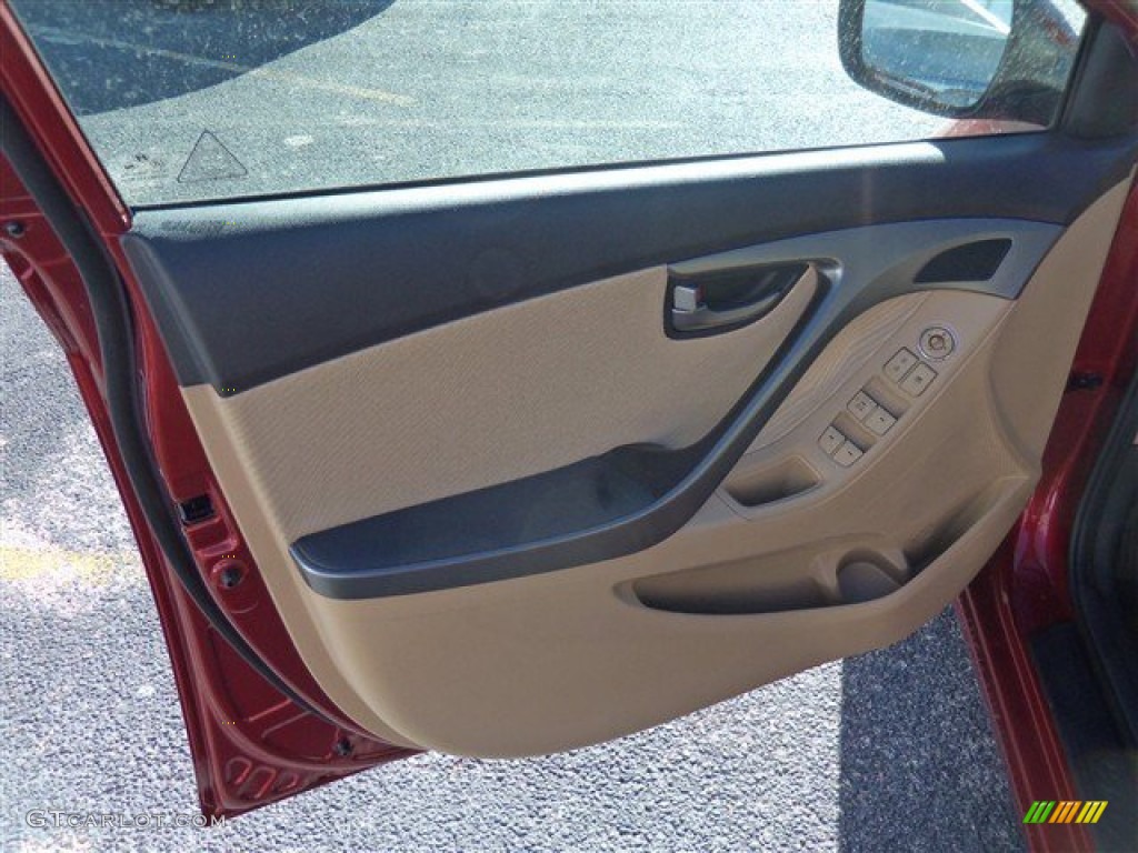 2013 Elantra GLS - Sparkling Ruby / Beige photo #7