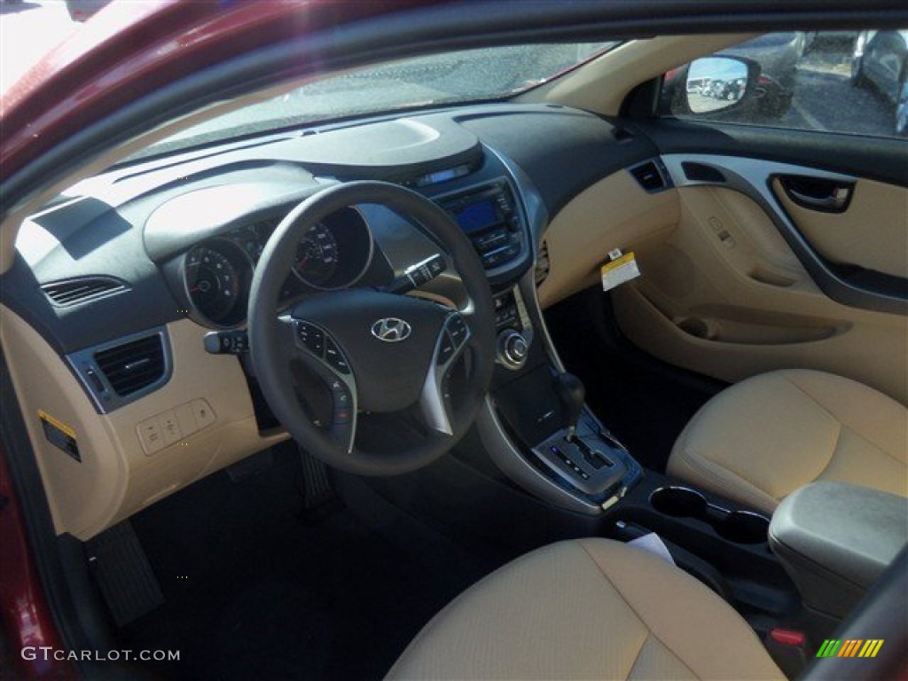 2013 Elantra GLS - Sparkling Ruby / Beige photo #8