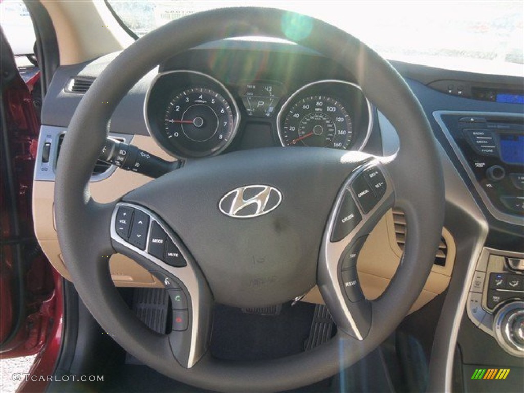 2013 Elantra GLS - Sparkling Ruby / Beige photo #12