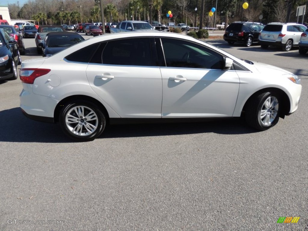 2012 Focus SEL Sedan - White Platinum Tricoat Metallic / Charcoal Black photo #12