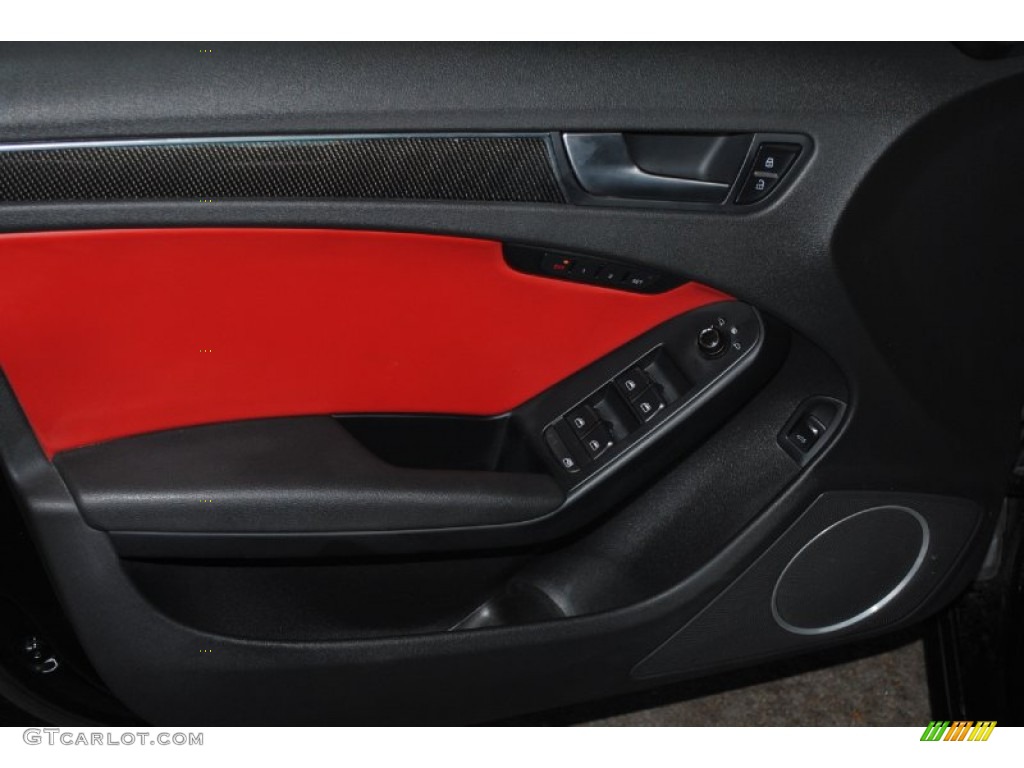2010 Audi S4 3.0 quattro Sedan Black/Red Door Panel Photo #76905975