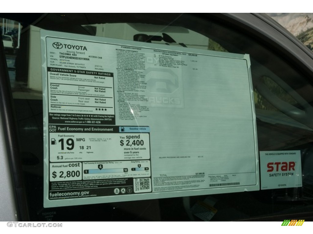 2013 Toyota Tacoma Access Cab 4x4 Window Sticker Photos
