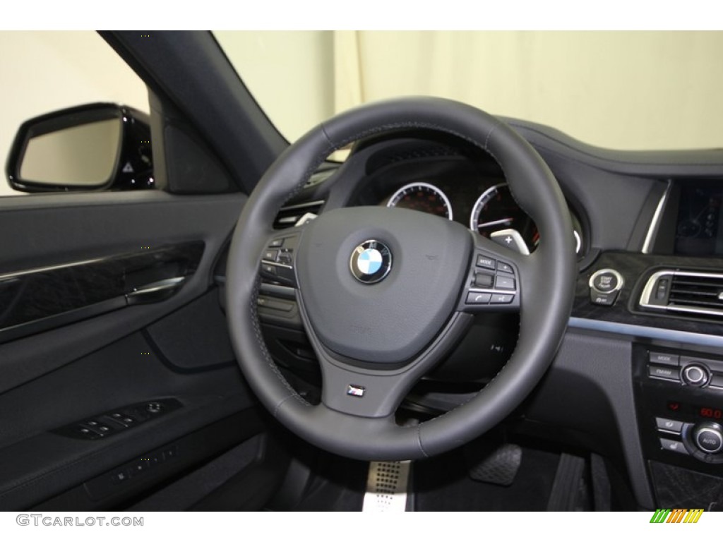 2013 BMW 7 Series 740Li Sedan Black Steering Wheel Photo #76909537