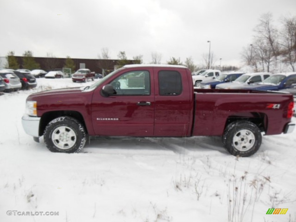 2013 Silverado 1500 LT Extended Cab 4x4 - Deep Ruby Metallic / Ebony photo #5