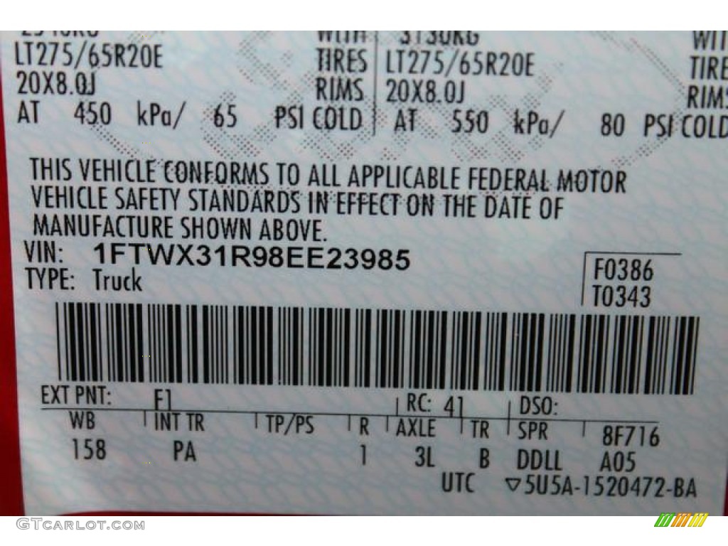2008 F350 Super Duty Lariat SuperCab 4x4 - Bright Red / Black photo #43