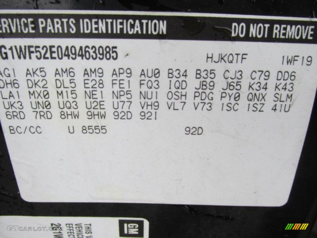 2004 Impala Color Code 8555 for Black Photo #76911352