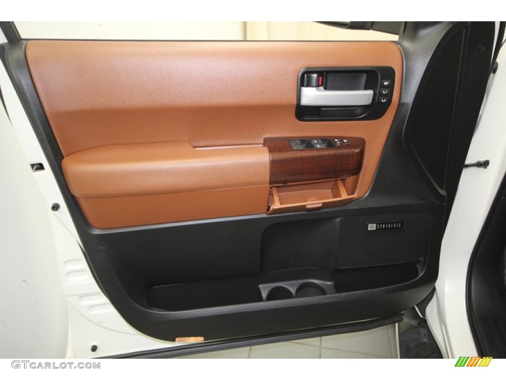 2011 Toyota Sequoia Platinum 4WD Red Rock Door Panel Photo #76911663