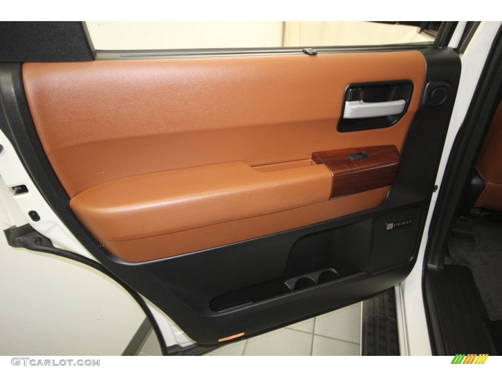 2011 Toyota Sequoia Platinum 4WD Red Rock Door Panel Photo #76912191
