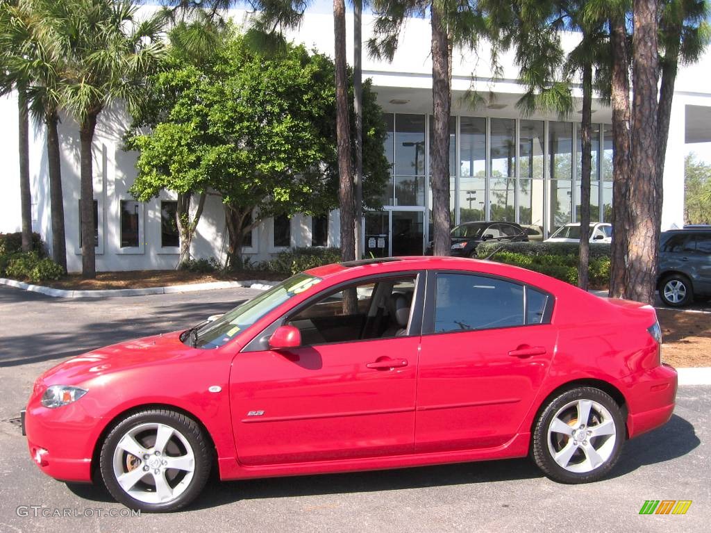 2005 MAZDA3 s Sedan - Velocity Red Mica / Black photo #5