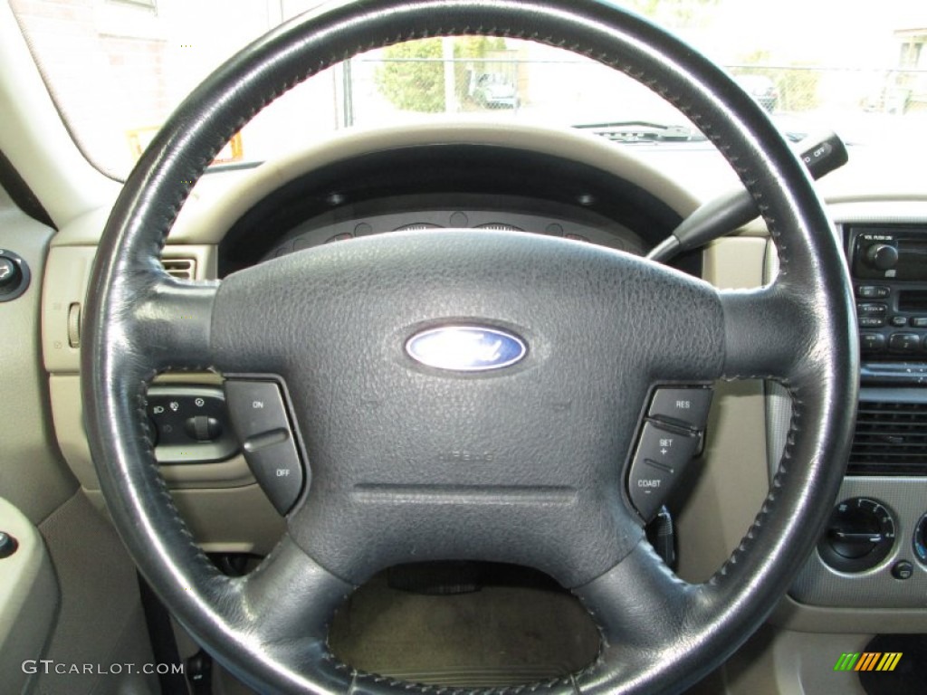 2003 Ford Explorer XLT AWD Medium Parchment Beige Steering Wheel Photo #76912311