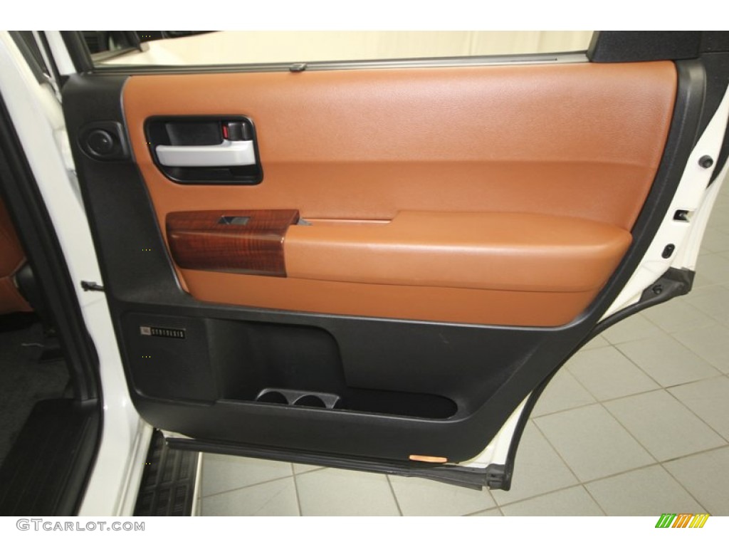 2011 Toyota Sequoia Platinum 4WD Red Rock Door Panel Photo #76912506