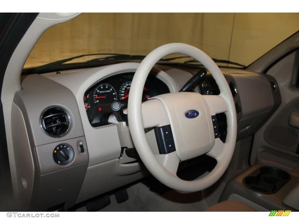 2008 Ford F150 XLT SuperCrew 4x4 Tan Steering Wheel Photo #76912563