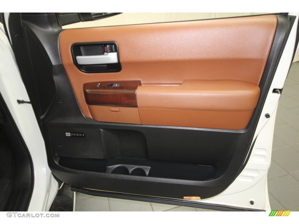 2011 Toyota Sequoia Platinum 4WD Red Rock Door Panel Photo #76912617