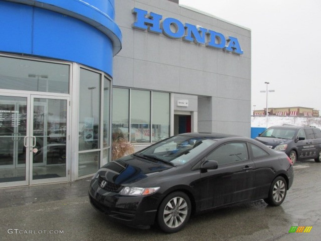 2010 Civic EX Coupe - Crystal Black Pearl / Black photo #1