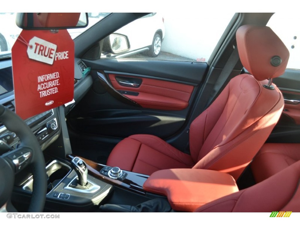 2013 3 Series 328i Sedan - Estoril Blue / Coral Red/Black photo #7