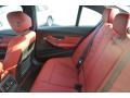 2013 BMW 3 Series Coral Red/Black Interior Rear Seat Photo